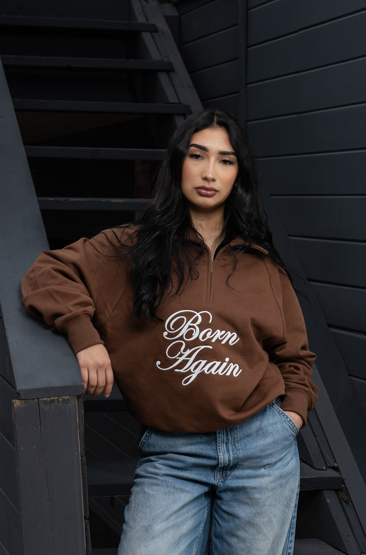 Born Again Half-Zip – Brown