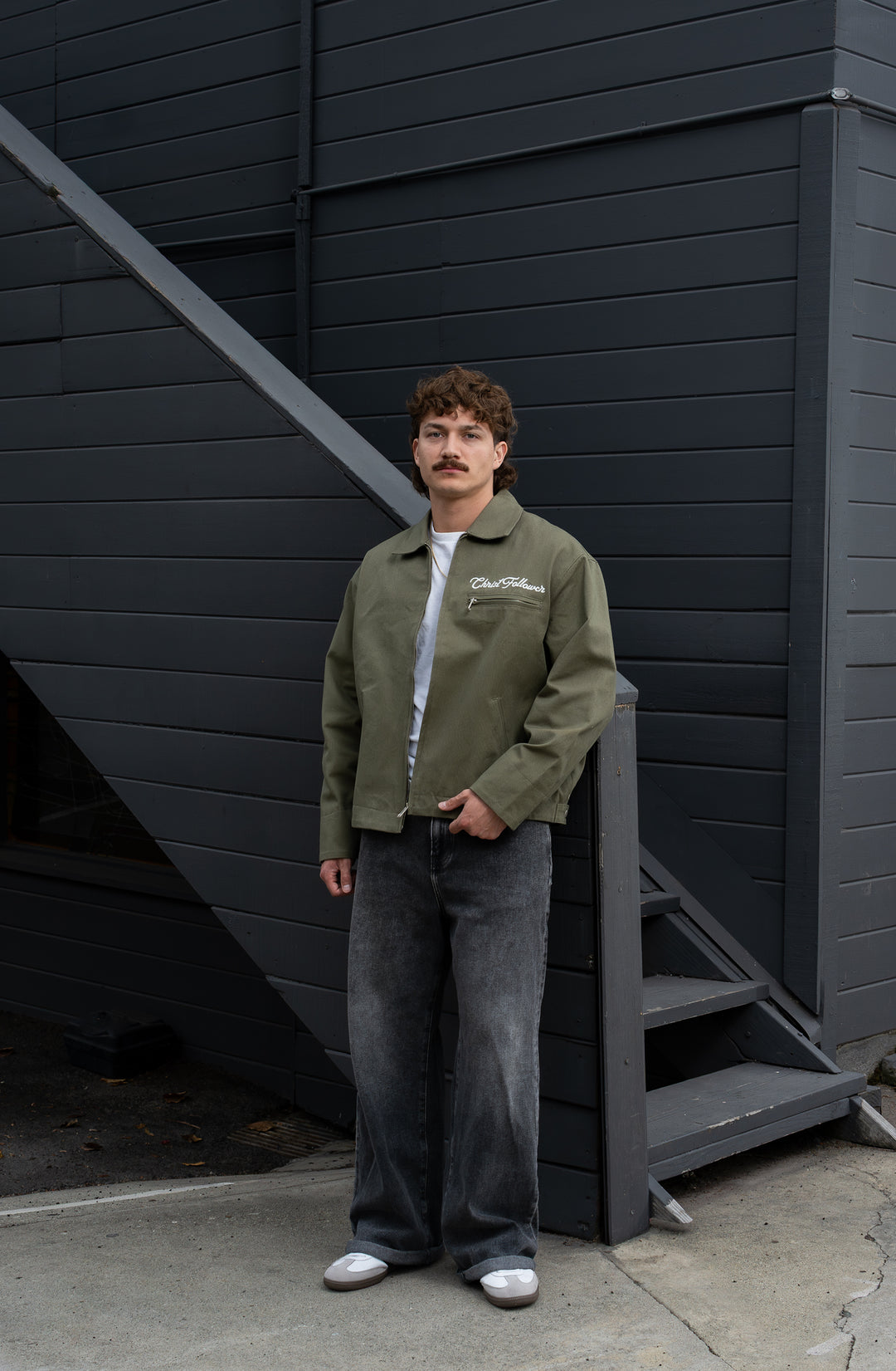 Born Again Chain-Stitched Work Jacket – Olive