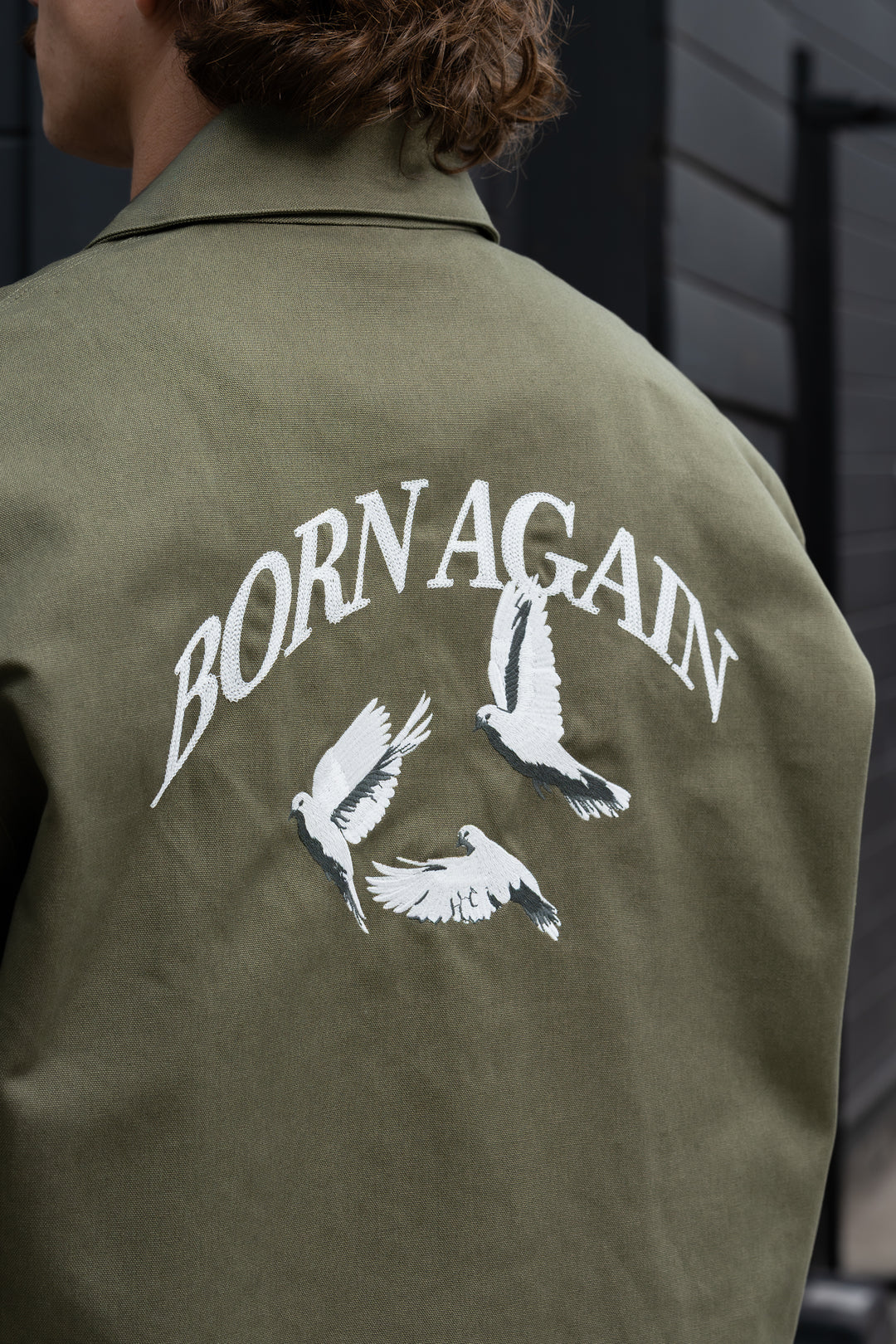 Born Again Chain-Stitched Work Jacket – Olive